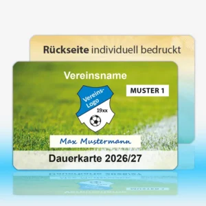 Dauerkarten Schreibfeld 2-seitig