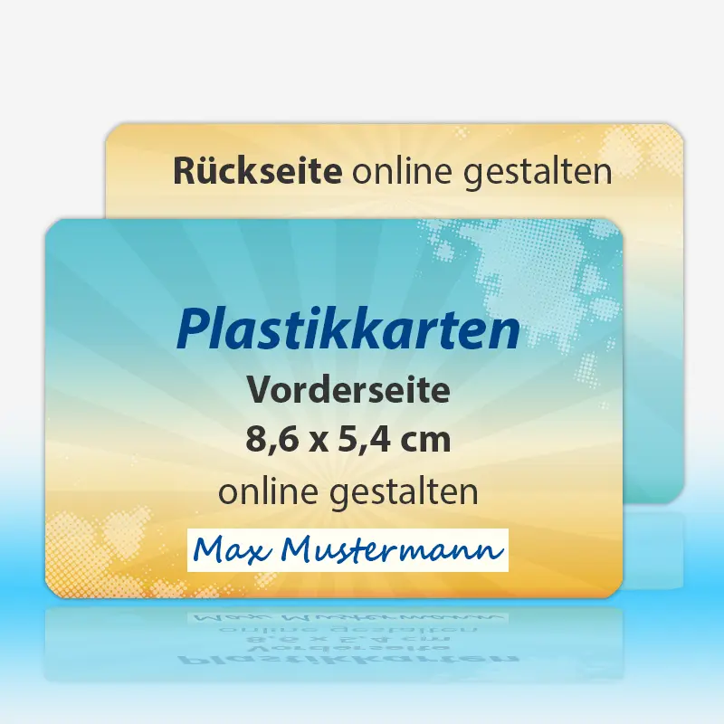 Plastikkarten 2-seitig mit Schreibfeld